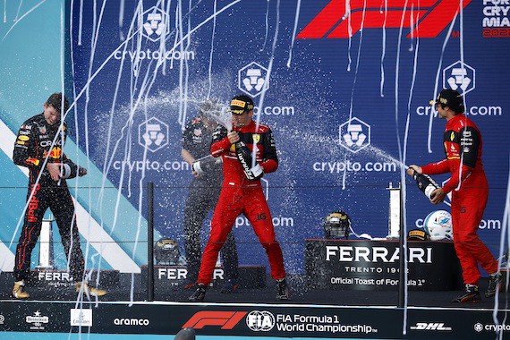 Ferrari used to celebrate at the F1 podium