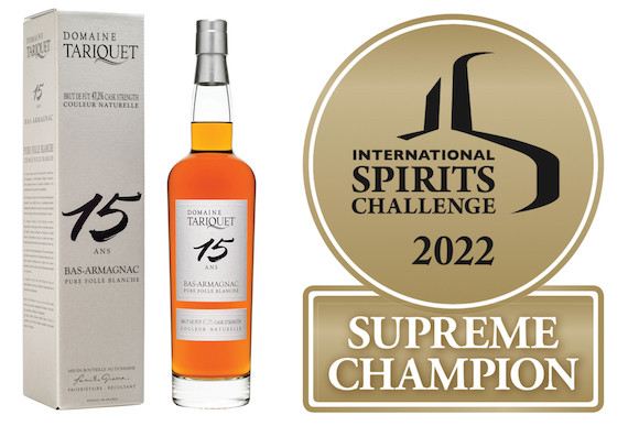 Domaine Tariquet Pure Folle Blanche 15 ans has been named the Supreme Champion at the International Spirits Challenge 2022 Awards